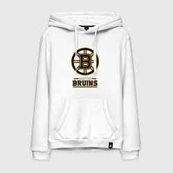 Толстовка-худи хлопковая мужская Boston Bruins , Бостон Брюинз, цвет: белый