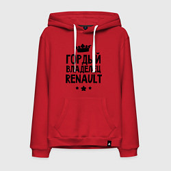 Толстовка-худи хлопковая мужская Гордый владелец Renault, цвет: красный