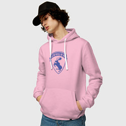 Толстовка-худи хлопковая мужская VOLVO логотип синий, цвет: светло-розовый — фото 2
