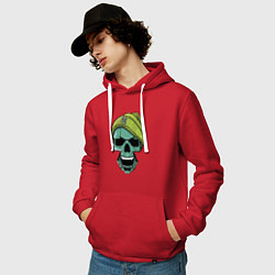 Толстовка-худи хлопковая мужская New York Yankees Cool skull, цвет: красный — фото 2