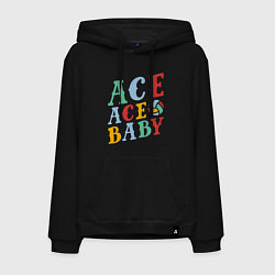 Толстовка-худи хлопковая мужская Ace Ace Baby, цвет: черный