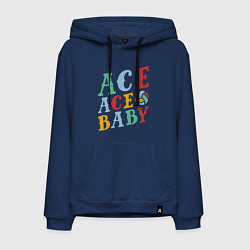 Толстовка-худи хлопковая мужская Ace Ace Baby, цвет: тёмно-синий
