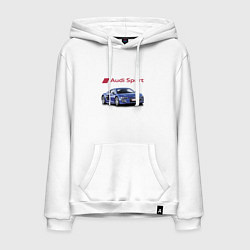 Толстовка-худи хлопковая мужская Audi sport Racing, цвет: белый