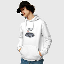 Толстовка-худи хлопковая мужская Audi Concept, цвет: белый — фото 2