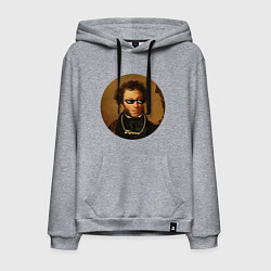 Толстовка-худи хлопковая мужская Пушка!, цвет: меланж