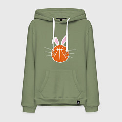 Толстовка-худи хлопковая мужская Basketball Bunny, цвет: авокадо