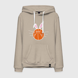 Толстовка-худи хлопковая мужская Basketball Bunny, цвет: миндальный