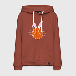 Толстовка-худи хлопковая мужская Basketball Bunny, цвет: кирпичный