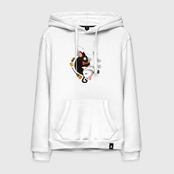 Толстовка-худи хлопковая мужская Дзи-Дзи и Лили, цвет: белый