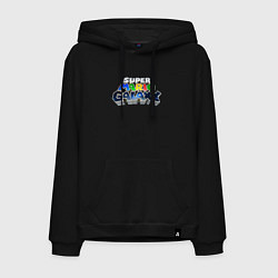 Толстовка-худи хлопковая мужская Super Mario Galaxy logo, цвет: черный