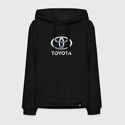 Толстовка-худи хлопковая мужская TOYOTA 3D Logo, цвет: черный