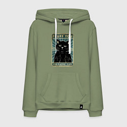 Толстовка-худи хлопковая мужская Fluff you You fluffing fluff Meme, цвет: авокадо