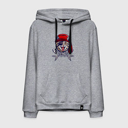 Толстовка-худи хлопковая мужская Кот пират и рыбьи кости, цвет: меланж