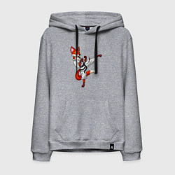 Толстовка-худи хлопковая мужская Лис боец, цвет: меланж