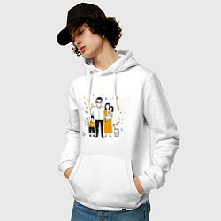 Толстовка-худи хлопковая мужская FRIENDLY FAMILY, цвет: белый — фото 2