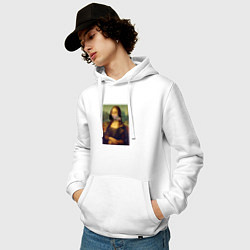 Толстовка-худи хлопковая мужская Мона Милос, цвет: белый — фото 2