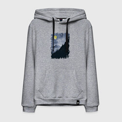 Толстовка-худи хлопковая мужская Медведи на склоне, цвет: меланж