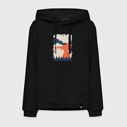 Толстовка-худи хлопковая мужская У пропасти, цвет: черный
