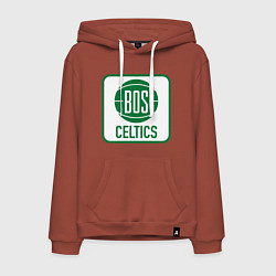 Толстовка-худи хлопковая мужская Bos Celtics, цвет: кирпичный