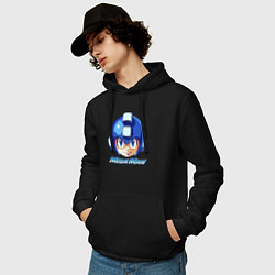 Толстовка-худи хлопковая мужская Mega Man - Rockman, цвет: черный — фото 2