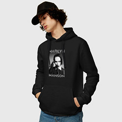 Толстовка-худи хлопковая мужская Marilyn Manson фото, цвет: черный — фото 2