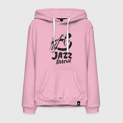 Толстовка-худи хлопковая мужская Music Jazz, цвет: светло-розовый