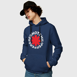 Толстовка-худи хлопковая мужская Peppers - Logo, цвет: тёмно-синий — фото 2