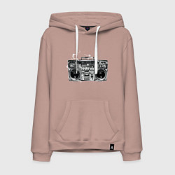 Толстовка-худи хлопковая мужская Wu-Tang Boombox, цвет: пыльно-розовый