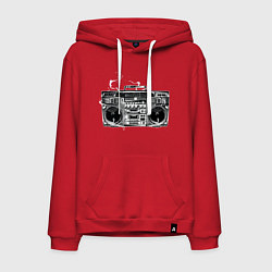 Толстовка-худи хлопковая мужская Wu-Tang Boombox, цвет: красный