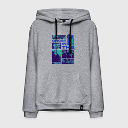 Толстовка-худи хлопковая мужская Призрак в доспехах экшен, цвет: меланж