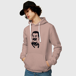 Толстовка-худи хлопковая мужская Joseph Stalin, цвет: пыльно-розовый — фото 2