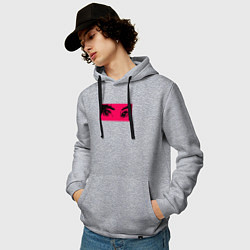 Толстовка-худи хлопковая мужская Anime Sad Eye, цвет: меланж — фото 2