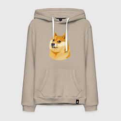 Толстовка-худи хлопковая мужская Пёс Доге, цвет: миндальный