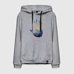 Толстовка-худи хлопковая мужская Отпечаток ладони Кратоса, цвет: меланж