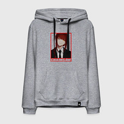 Толстовка-худи хлопковая мужская Макима - Демон контроля, цвет: меланж