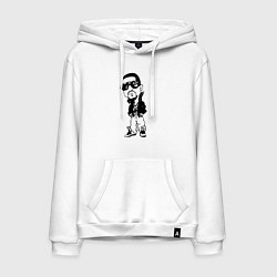 Толстовка-худи хлопковая мужская Kanye west - персонаж, цвет: белый