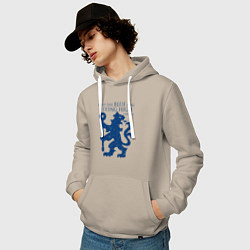 Толстовка-худи хлопковая мужская FC Chelsea Lion, цвет: миндальный — фото 2