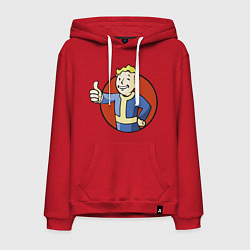 Толстовка-худи хлопковая мужская Vault boy like, цвет: красный