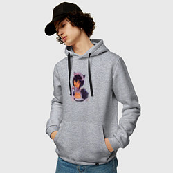 Толстовка-худи хлопковая мужская The Maid I Hired Recently Is Mysterious - Горнична, цвет: меланж — фото 2