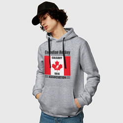 Толстовка-худи хлопковая мужская Федерация хоккея Канады, цвет: меланж — фото 2