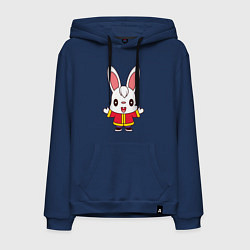 Толстовка-худи хлопковая мужская Hello Rabbit, цвет: тёмно-синий