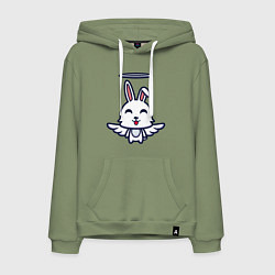 Толстовка-худи хлопковая мужская Angel Bunny, цвет: авокадо