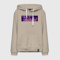 Толстовка-худи хлопковая мужская Бог вечности - Шогун Райден, цвет: миндальный