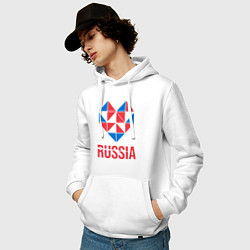 Толстовка-худи хлопковая мужская Россия в моём сердце, цвет: белый — фото 2