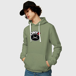 Толстовка-худи хлопковая мужская Onyx - black logo, цвет: авокадо — фото 2