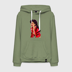 Толстовка-худи хлопковая мужская Мисато Кацураги ahegao, цвет: авокадо