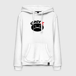 Толстовка-худи хлопковая мужская Onyx logo black, цвет: белый