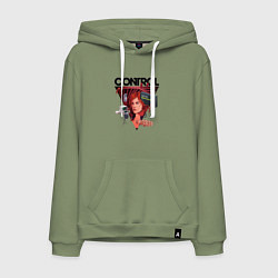 Толстовка-худи хлопковая мужская Jesse Faden art, цвет: авокадо