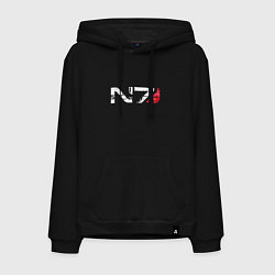 Толстовка-худи хлопковая мужская Mass Effect N7 - Logotype, цвет: черный