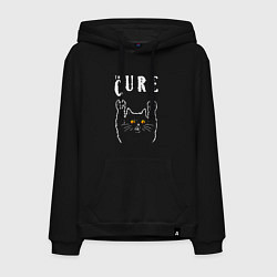 Толстовка-худи хлопковая мужская The Cure rock cat, цвет: черный